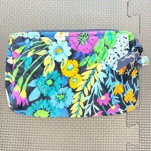 Vibrant Vera Bradley Quilted Floral Cosmetic Makeup Zipper Bag Portable Organize